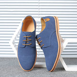 Men's Oxford Shoes Lace Up Business Casual Suede Leather Shoes Black