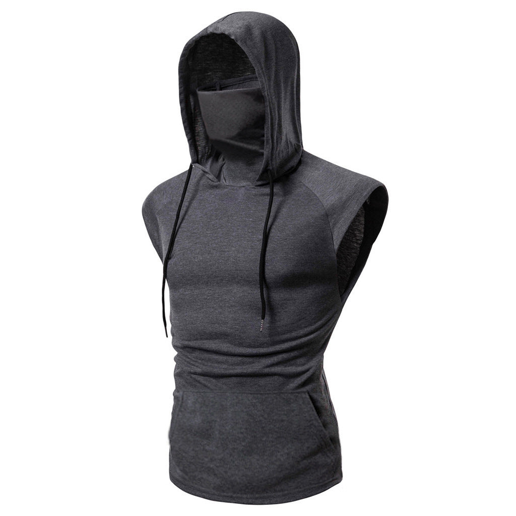Summer Men's Personality Ninja Suit Hooded Vest Mission Vest for Men Summer