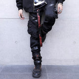 Men's Jogger Pants Techwear Hip Hop Harem Pants Streetwear Tactical Track Pants Leather Pocket