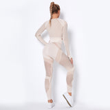 2Pcs Women Yoga Suit Crop Top+Leggings Hollow Pants Gym Set Outfit Sportswear