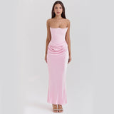 Slim Tube Top Long Dress Sexy Fashion Bandeau Backless Dresses For Women