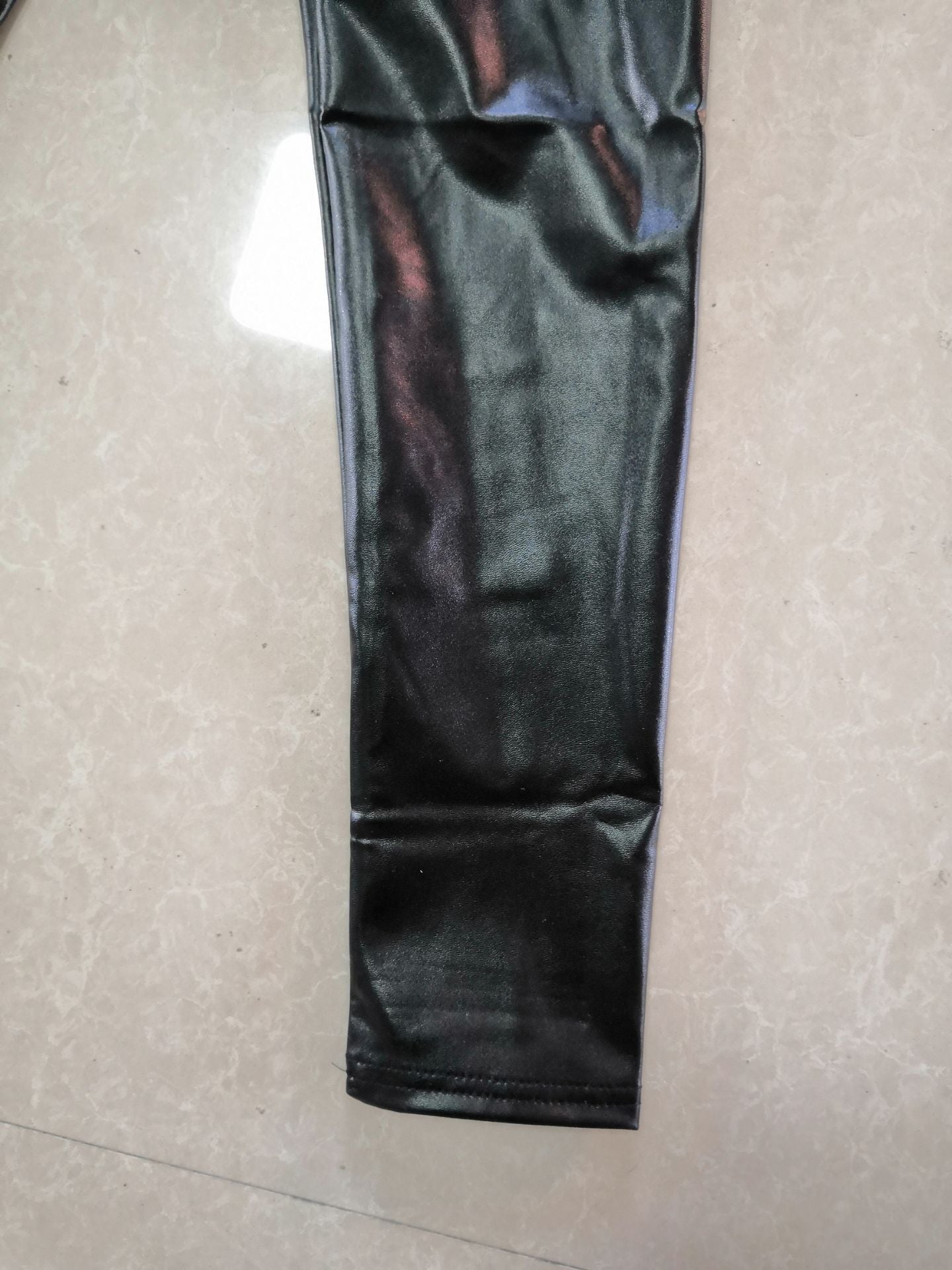 Women's Stretchy Faux Leather Leggings Pants, Sexy Red High Waisted Tights