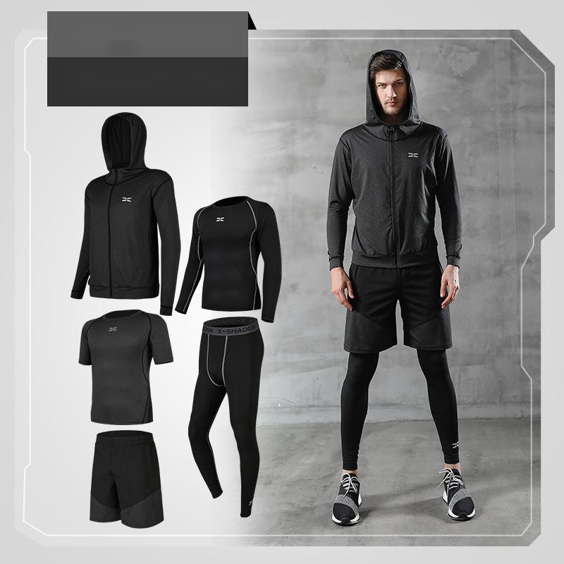 5Pcs/set Compression Sport Suit Quick Dry Running Gym Fitness Tracksuits Set US