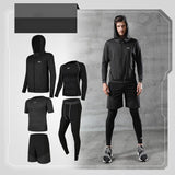 5Pcs/set Compression Sport Suit Quick Dry Running Gym Fitness Tracksuits Set US