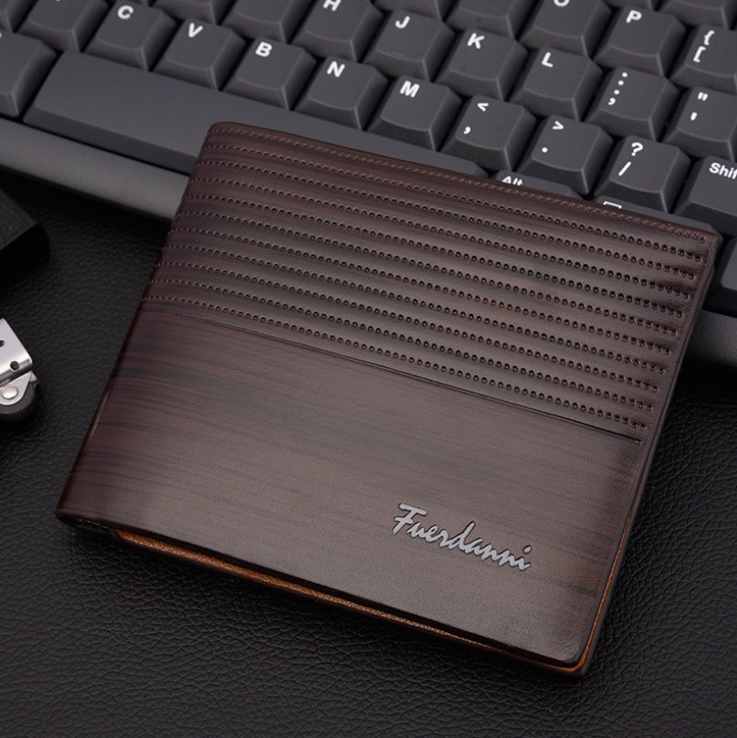 Mens PU Leather Minimalist Bifold Wallets For Men RFID Blocking Slim Mens Wallet