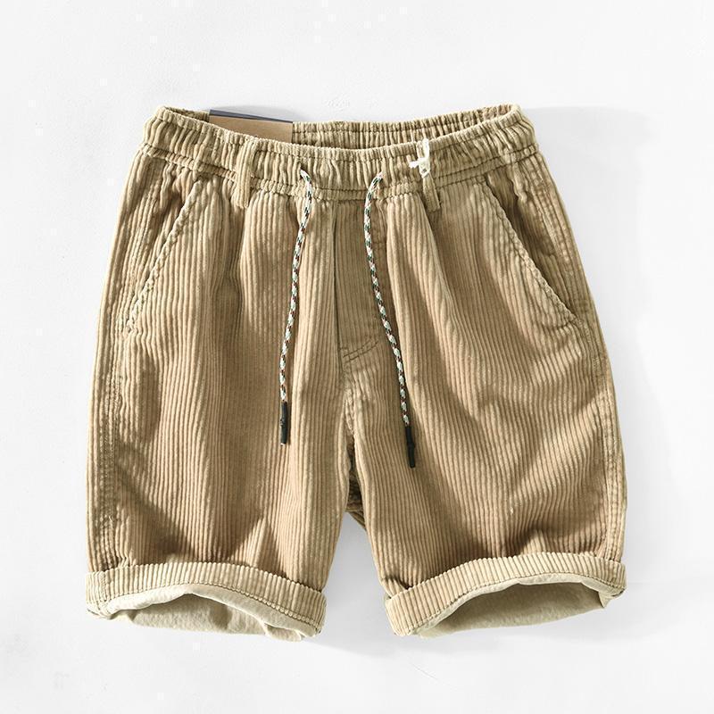 Men's Shorts Casual Corduroy Drawstring Lightweight Summer Beach Shorts