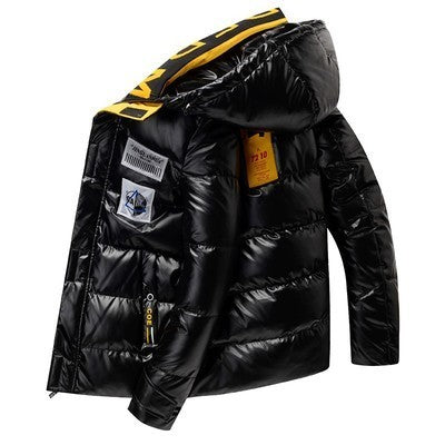 Men's Cotton-padded Jacket Hooded Short Style Casual Overcoat Winter Warm Loose
