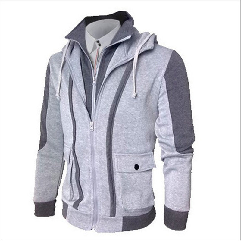 Men's Casual Hoodie Coat Warm Zipper Long Sleeve Hooded Sweatshirt Jacket Tops
