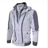 Men's Casual Hoodie Coat Warm Zipper Long Sleeve Hooded Sweatshirt Jacket Tops