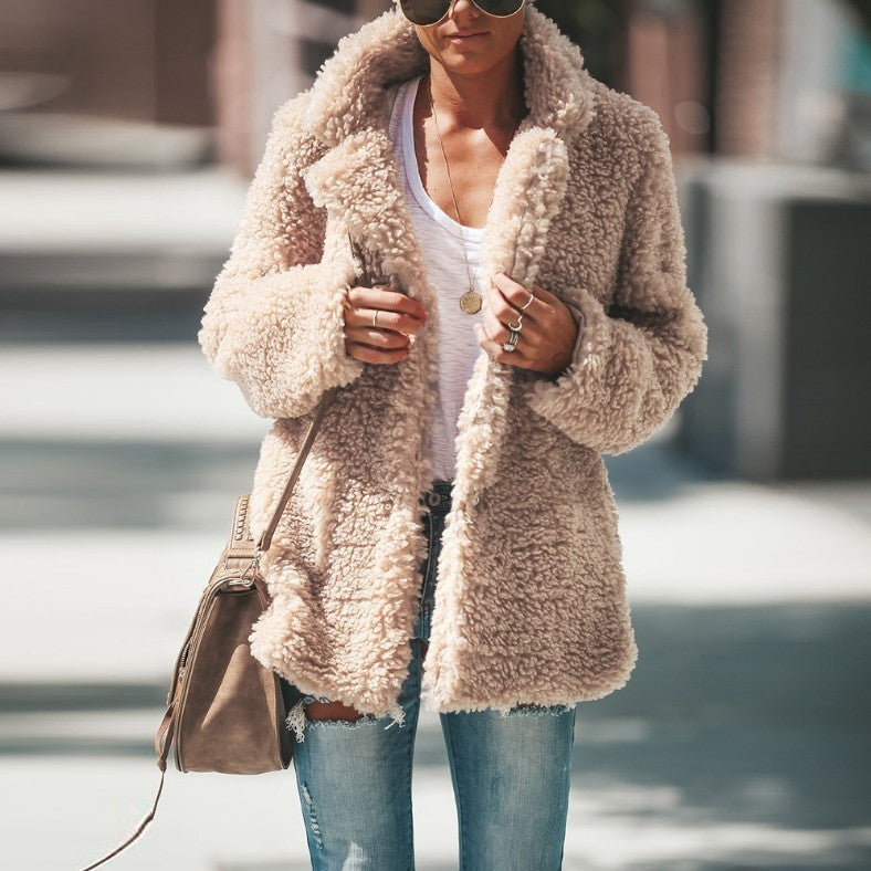 Women's faux fur jacket women's overcoat