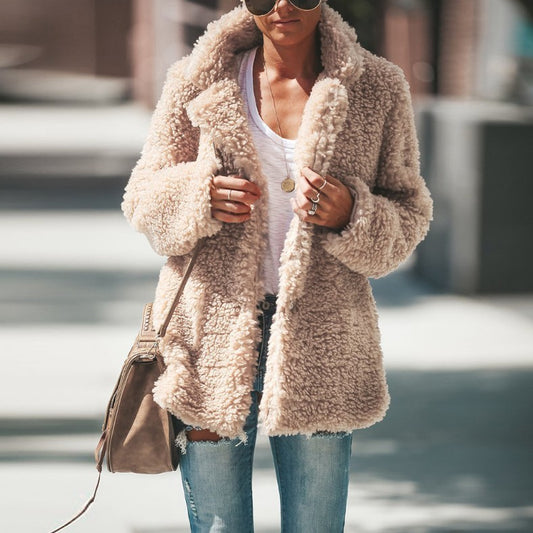 Women's faux fur jacket women's overcoat