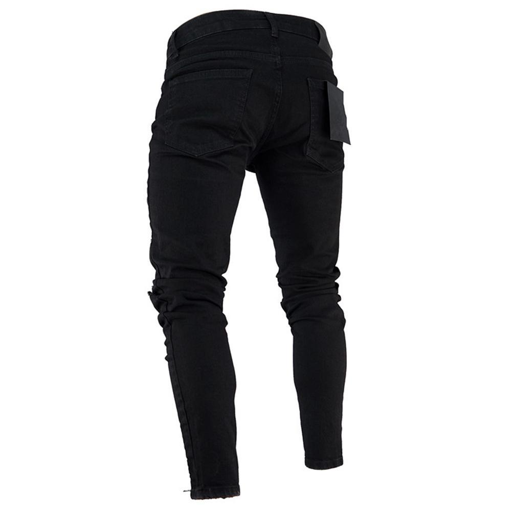 Mens Jeans Pant  Trousers Long Basic Broken Clothes