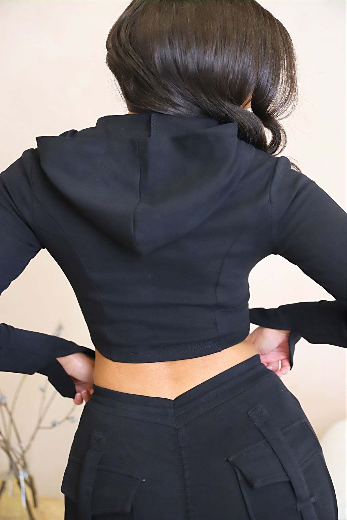 Womens Cargo Pants With 6 Pockets High Waist Drawstring Wide Leg Straight Trousers