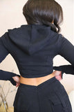 Womens Cargo Pants With 6 Pockets High Waist Drawstring Wide Leg Straight Trousers