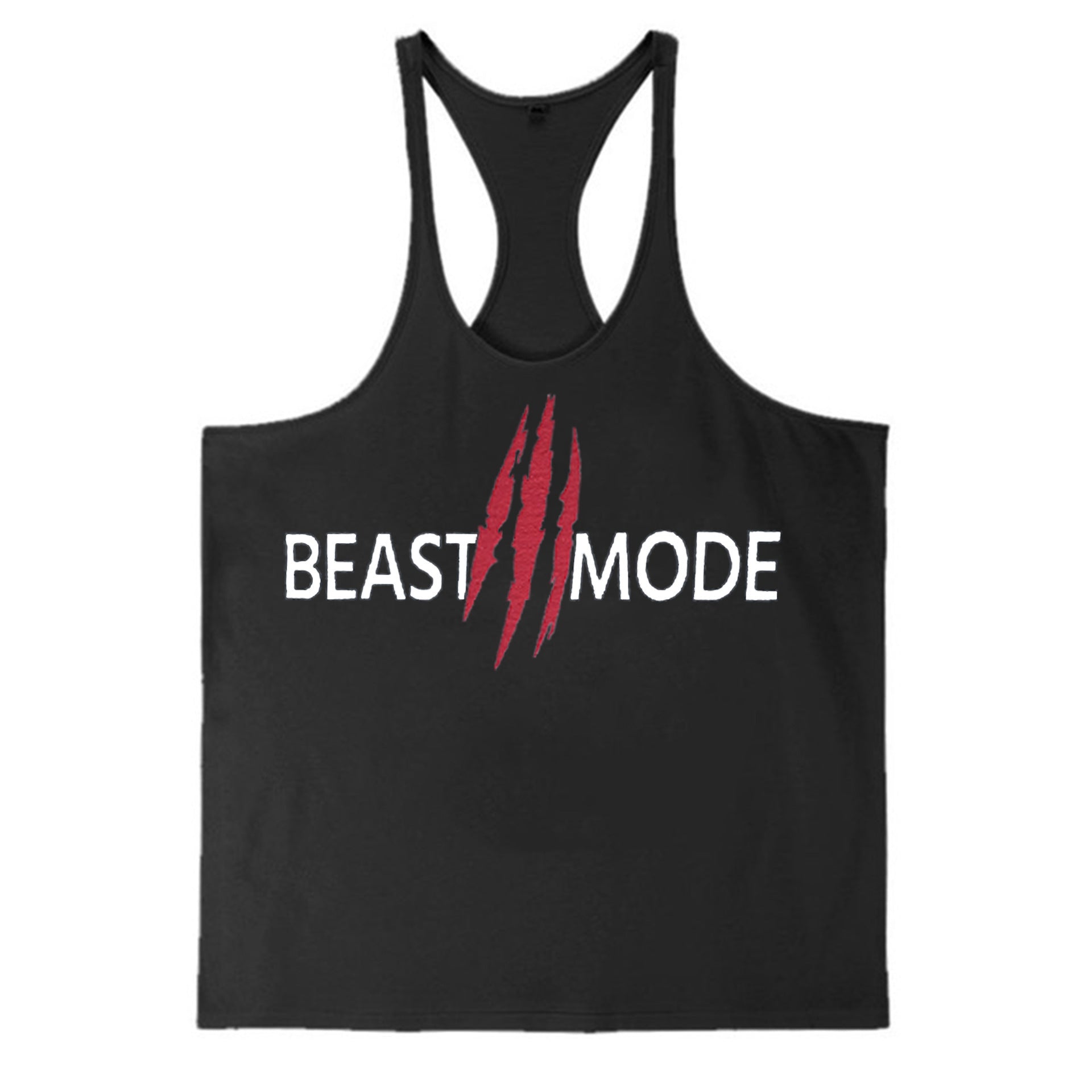 Mens Summer Cotton Fitness Muscle Men's Thin Shoulder Strap I-print Halter Vest