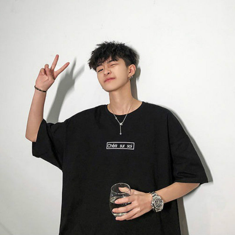 Men's Oversized Tees Half Sleeve Drop Shoulder Summer Casual T Shirt