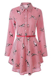 Ladies Long sleeve striped Mini Skirts