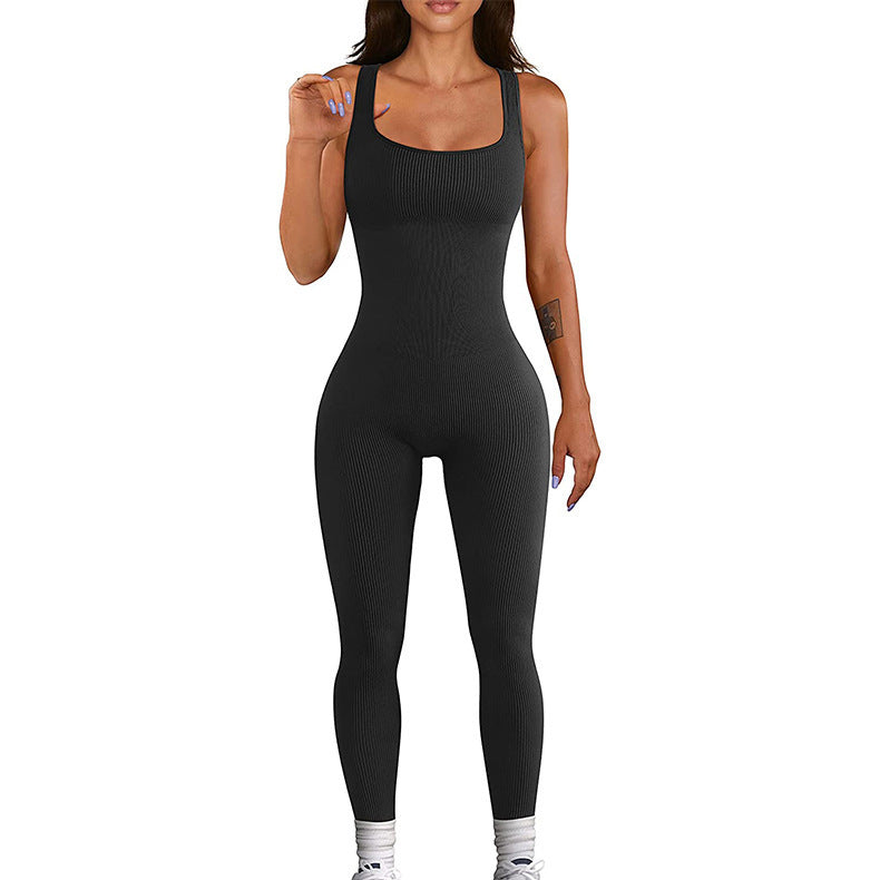 One Piece Bodysuit Activewear Ladies Suspender Tank Top Tights