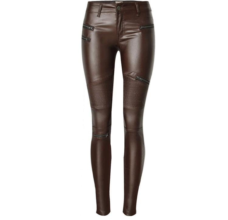 Womens Stretchy Jeggings, Faux Leather Legging Pants , Regular and Plus Size