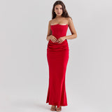 Slim Tube Top Long Dress Sexy Fashion Bandeau Backless Dresses For Women