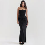Slim Tube Top Long Dress Sexy Fashion Bandeau Backless Dresses For Women