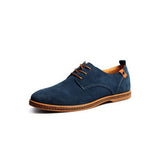 Men's Oxford Shoes Lace Up Business Casual Suede Leather Shoes Black