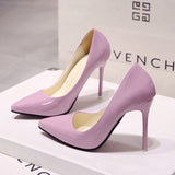 Women PU Pointed Toe Dress Pumps  High Heels Wedding Party Office Pump Shoes