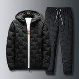 Mens Sweatsuits Puffer Jacket Trouser set Warm padded Jacket Trouser Set