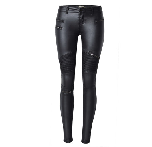 Womens Stretchy Jeggings, Faux Leather Legging Pants , Regular and Plus Size
