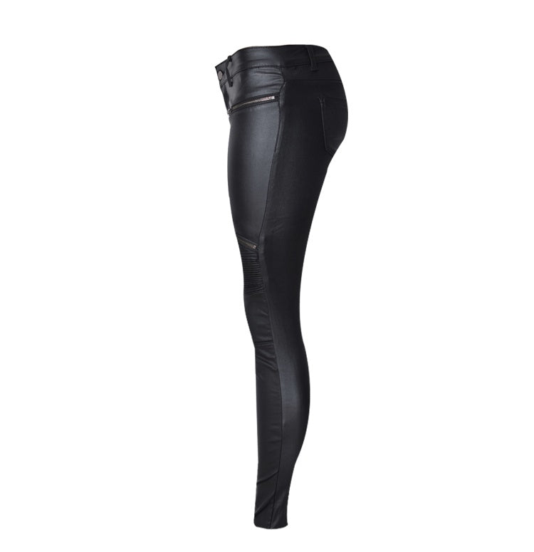 Womens Stretchy Jeggings, Faux Leather Legging Pants , Regular and Plus Size
