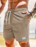 New Mens Lace-up Drawstring Shorts Summer Corduroy Sports Short Pants Mens Clothing