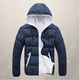 Mens Padded Puffer Down Coat Winter Warm Zip Up Jacket Hooded