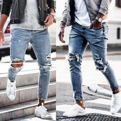 Men's jeans Pant new hole pants Denim Style trousers