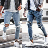 Men's jeans Pant new hole pants Denim Style trousers