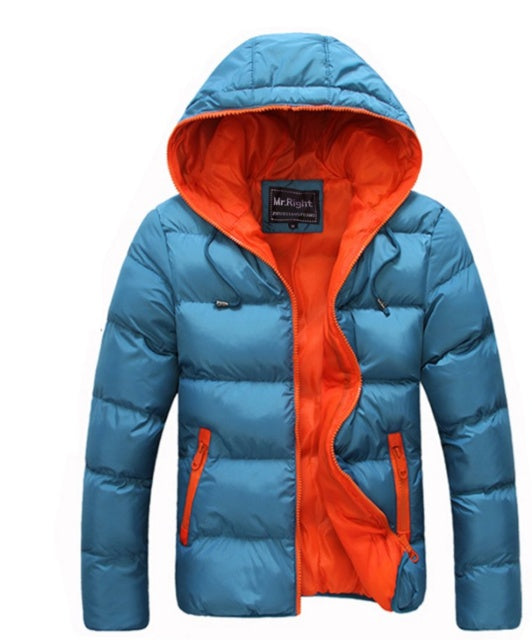 Mens Padded Puffer Down Coat Winter Warm Zip Up Jacket Hooded