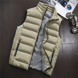 Men's Warm Padded Cotton Vest Waistcoat Autumn Coat Sleeveless Jacket Top