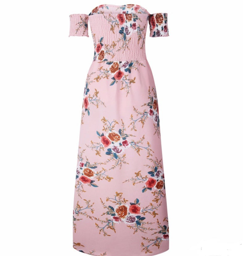 Womens long dress women Off shoulder beach summer dresses