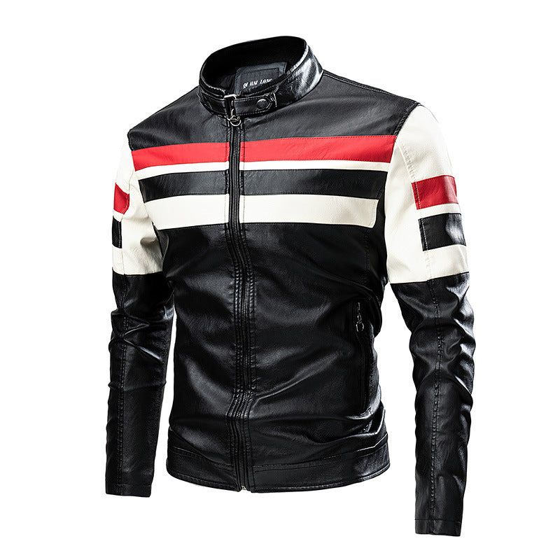 Leather Jacket Motorcycle Biker Riding Bomber Work Jacket For Men