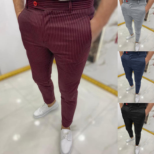 Mens Pencil Pant Legging Pant cardigan with buttons Casual Pant