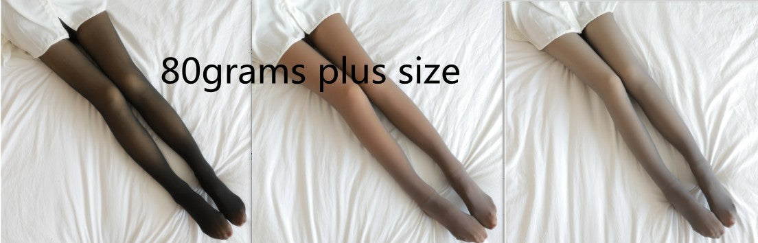 Women Winter Warm Fleece Tights Stockings Thermal Lined Translucent Pantyhose