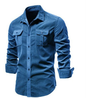 Mens Fashion Shirts For Men Wear Shirt College Tops Longsleeve Blue