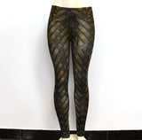 Womens High Waist Iron Weave Print Push Up Yoga Workout Leggings