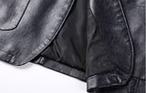 Men's casual Notched Collar 2 Button Slim Moto Faux Leather Blazer Jacket