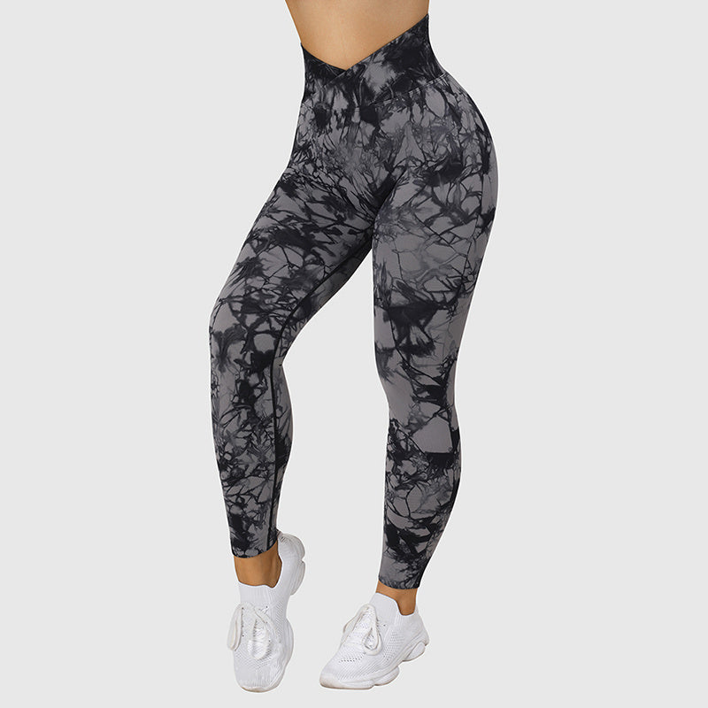 New TIE DIE Seamless HIGHWAISTED Workout Leggings Butt Lifting YOGA GYM NEW!