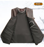 Men's  Cowhide Leather Vest Coat Sleeveless Classic Waistcoat, MotorBike Style