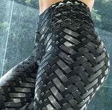 Womens High Waist Iron Weave Print Push Up Yoga Workout Leggings