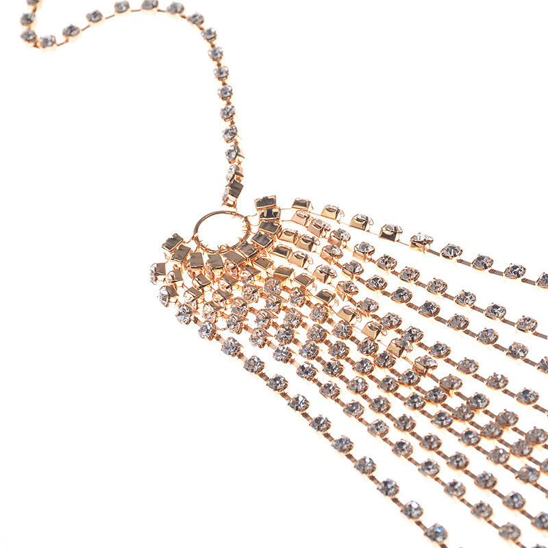 Gold Sexy Hollow Rhinestone Bra