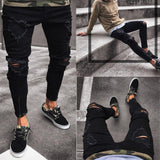 Mens Jeans Pant  Trousers Long Basic Broken Clothes