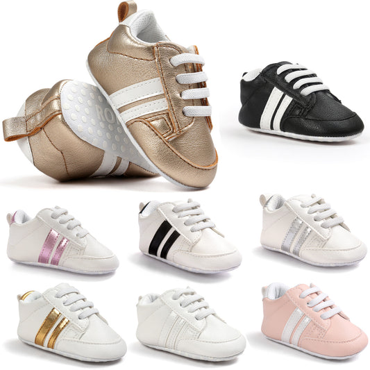 New fashion Baby Boy Girl Moccasins Shoes Infant PU Leather Non-slip Soft Newborn Sneakers