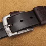 Mens Creative Leather Belt Cowhide Belt Pin Buckle Belt